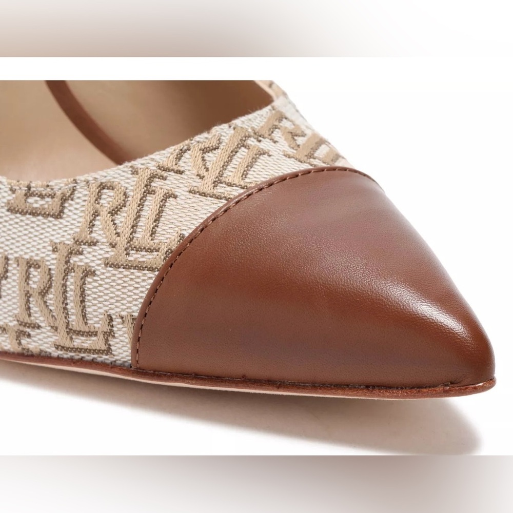 RALPH LAUREN Women's Brown and Cream Pumps - Picture 9 of 17